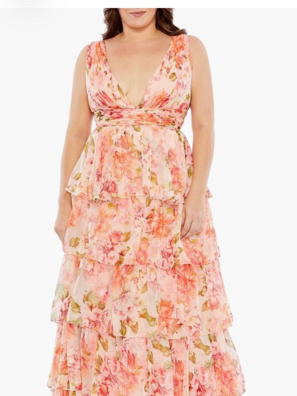 Tiered Ruffle A-Line Gown